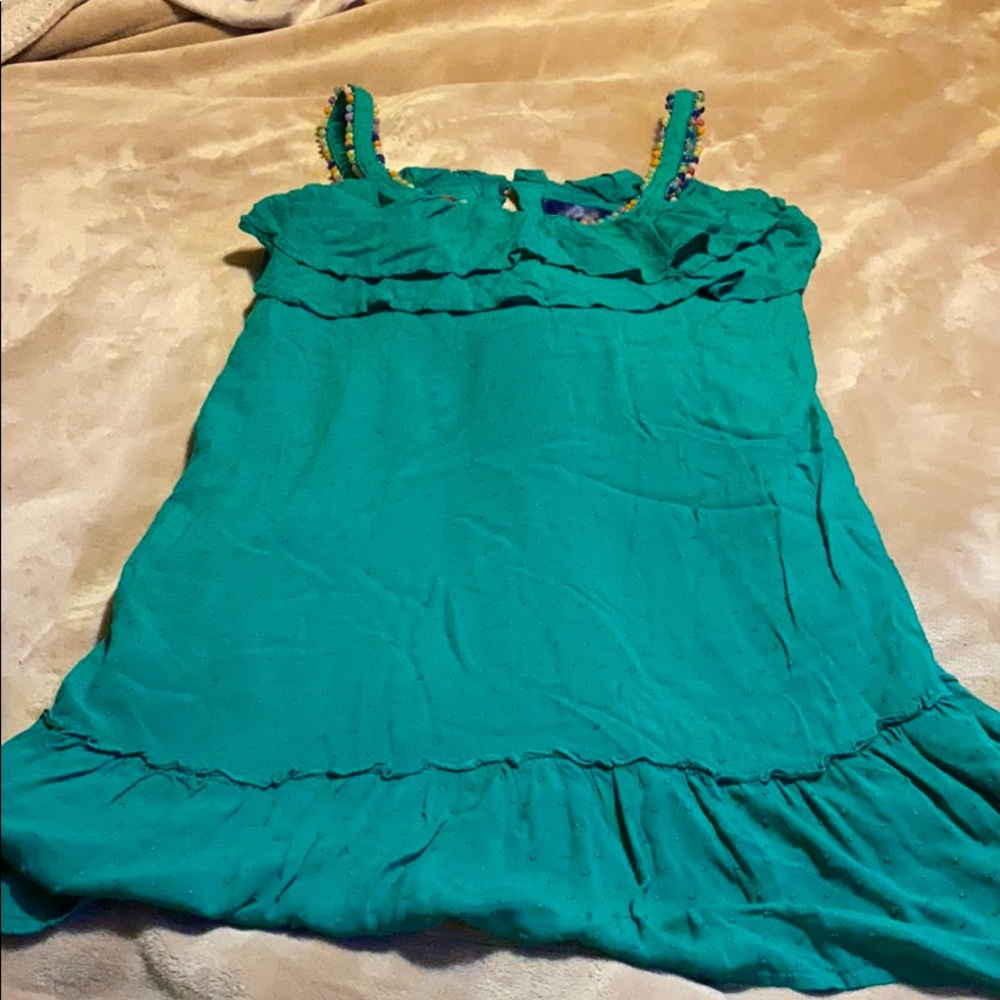Blue Rain pom Pom dress.